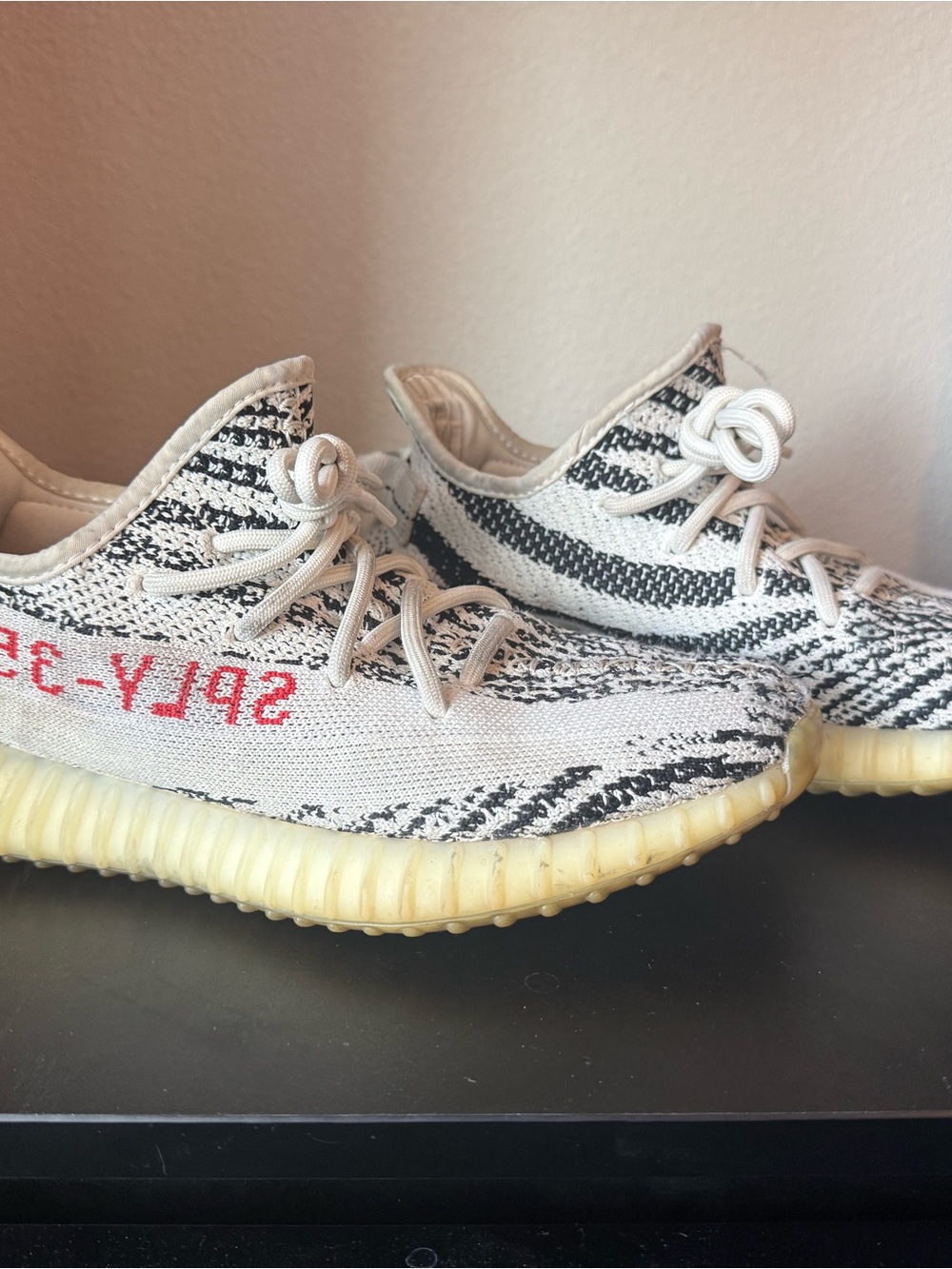 Adidas Yeezy Boost 350 V2 'Zebra' Kids Shoes - White/Black with Red Accents